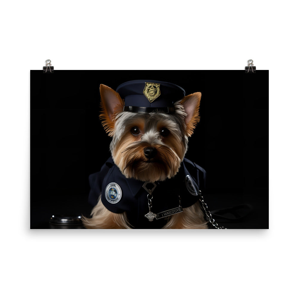 Yorkshire Terrier Prison Officer Photo paper poster - PosterfyAI.com