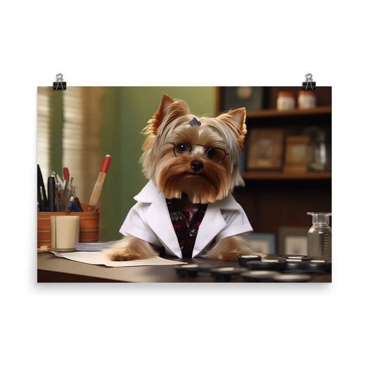 Yorkshire Terrier Pharmacist Photo paper poster - PosterfyAI.com