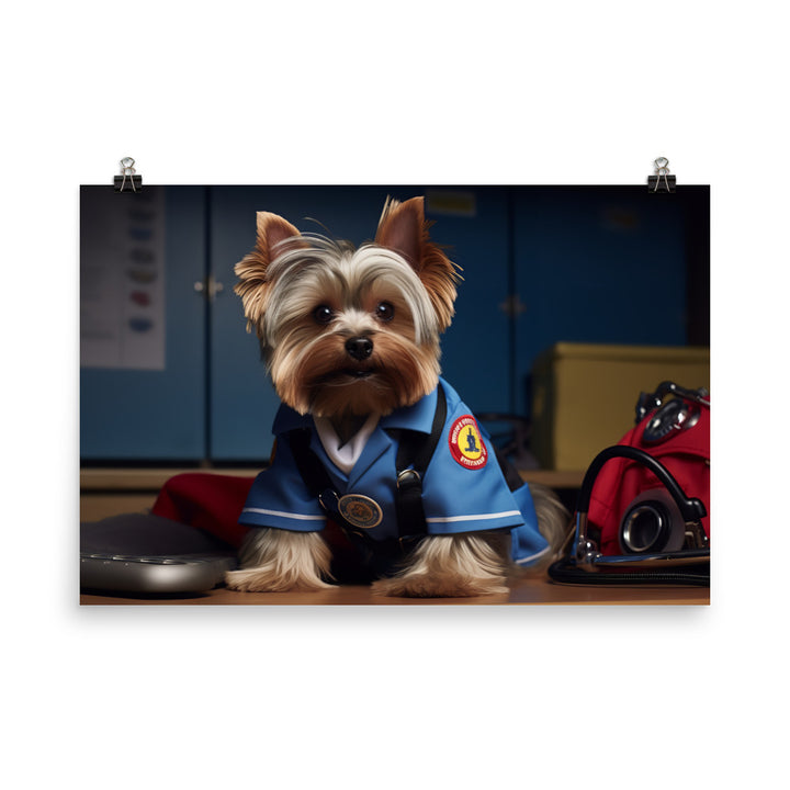 Yorkshire Terrier Paramedic Photo paper poster - PosterfyAI.com