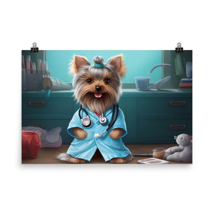 Yorkshire Terrier Nurse Photo paper poster - PosterfyAI.com