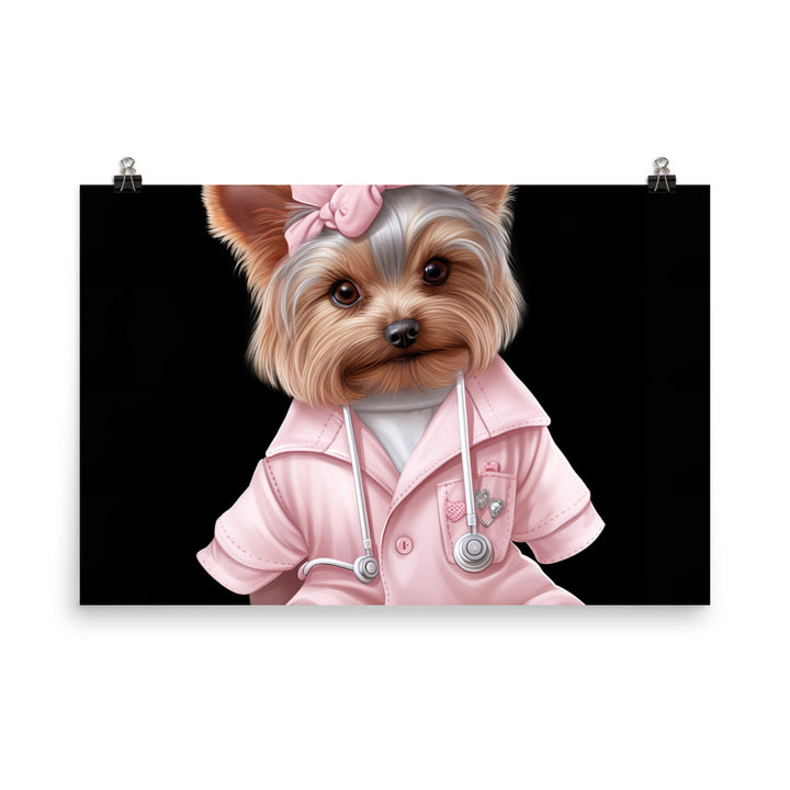 Yorkshire Terrier Nurse Photo paper poster - PosterfyAI.com