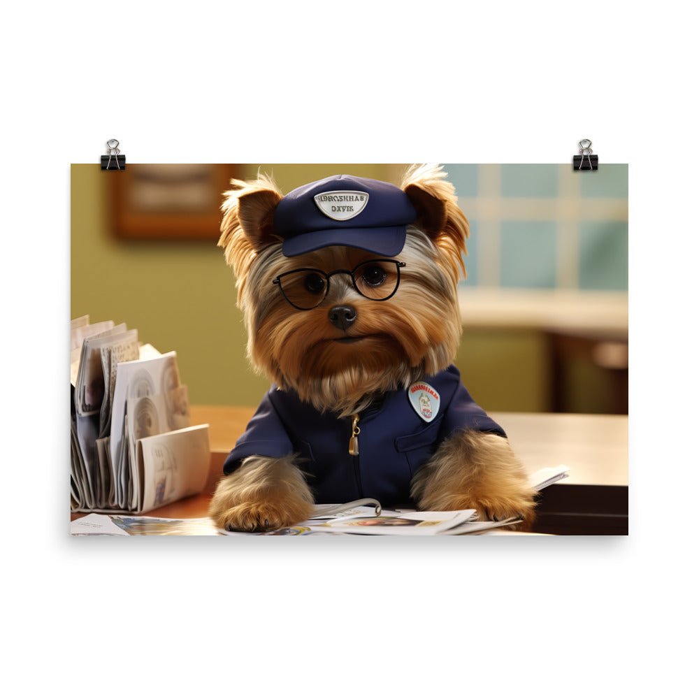 Yorkshire Terrier Mail Carrier Photo paper poster - PosterfyAI.com