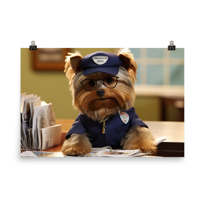 Yorkshire Terrier Mail Carrier Photo paper poster - PosterfyAI.com