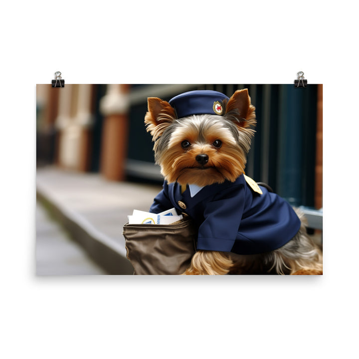 Yorkshire Terrier Mail Carrier Photo paper poster - PosterfyAI.com