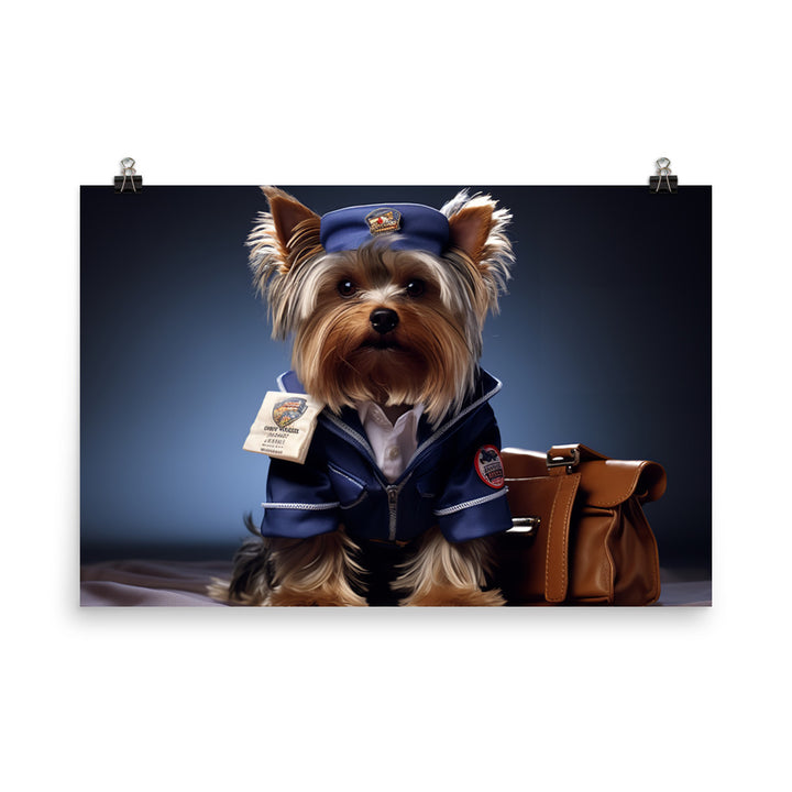 Yorkshire Terrier Mail Carrier Photo paper poster - PosterfyAI.com