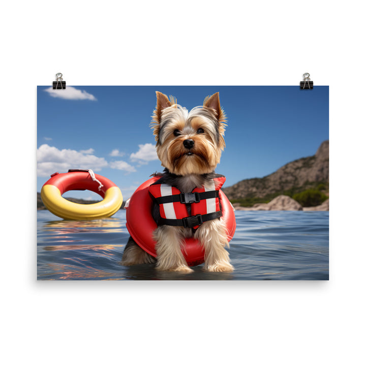 Yorkshire Terrier Lifeguard Photo paper poster - PosterfyAI.com