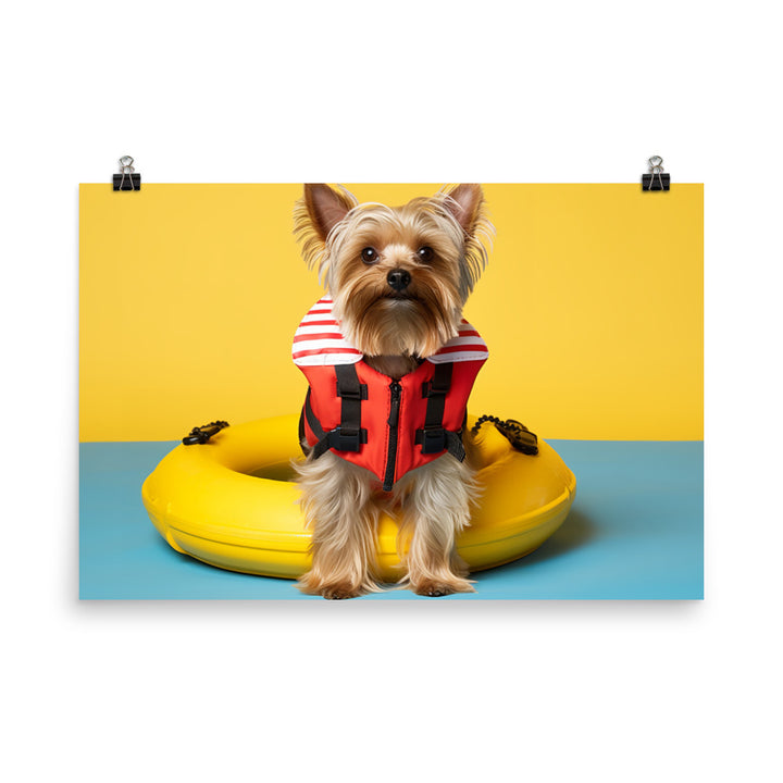 Yorkshire Terrier Lifeguard Photo paper poster - PosterfyAI.com