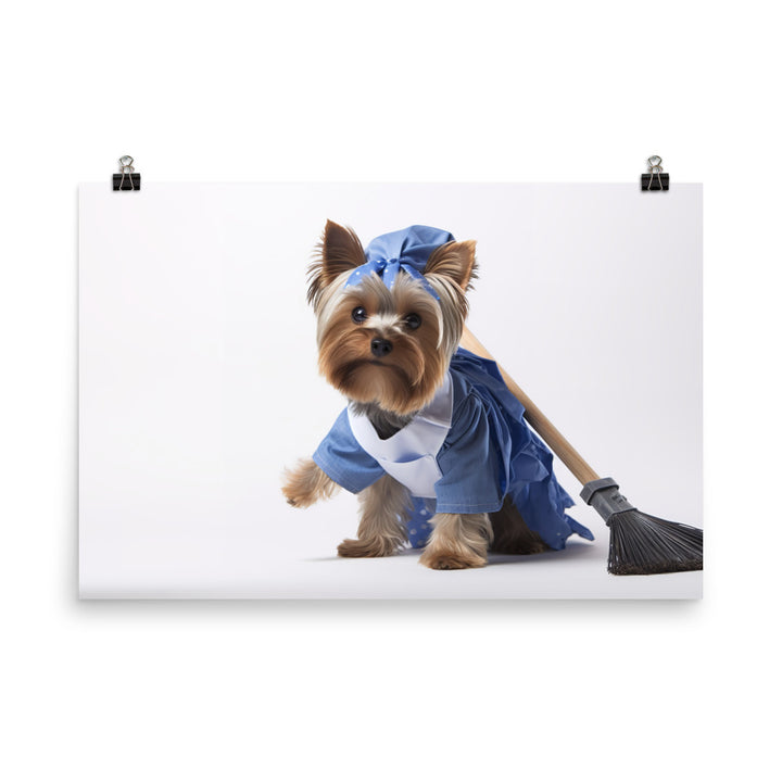 Yorkshire Terrier Janitor Photo paper poster - PosterfyAI.com