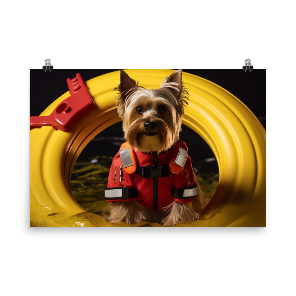 Yorkshire Terrier Lifeguard Photo paper poster - PosterfyAI.com