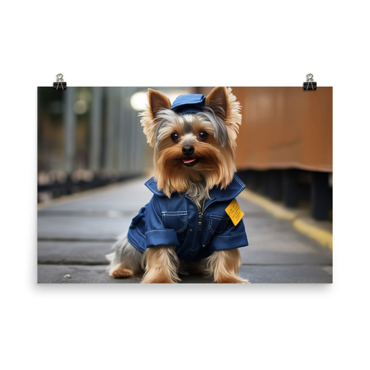 Yorkshire Terrier Janitor Photo paper poster - PosterfyAI.com