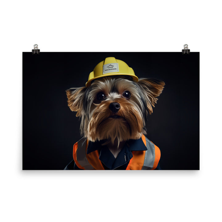 Yorkshire Terrier Janitor Photo paper poster - PosterfyAI.com