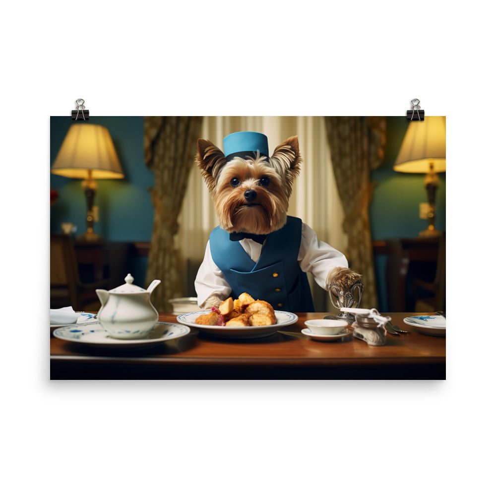 Yorkshire Terrier Hotel Staff Photo paper poster - PosterfyAI.com