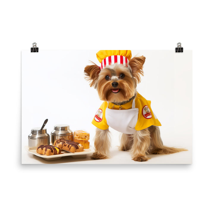 Yorkshire Terrier Fast Food Crew Photo paper poster - PosterfyAI.com