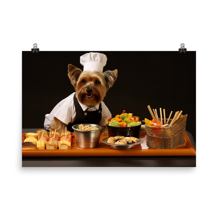 Yorkshire Terrier Fast Food Crew Photo paper poster - PosterfyAI.com