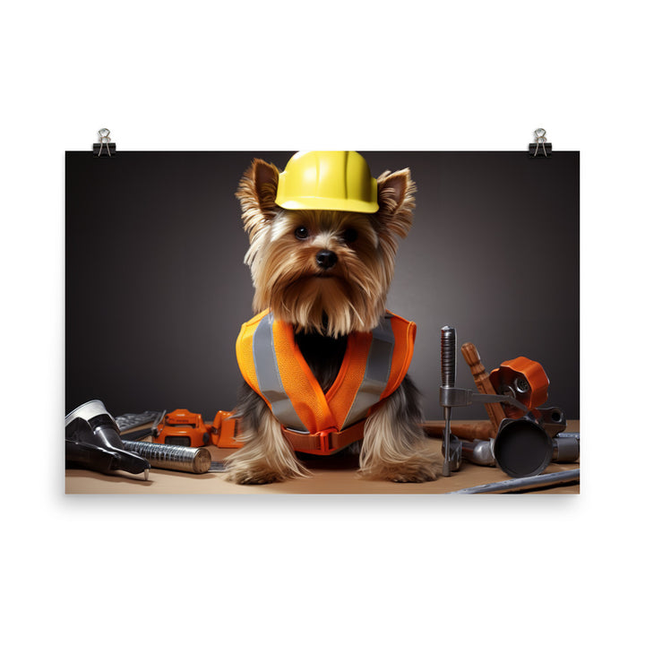 Yorkshire Terrier Contractor Photo paper poster - PosterfyAI.com