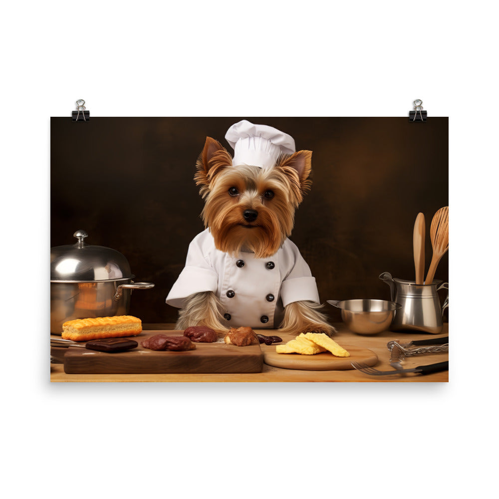 Yorkshire Terrier Chef Photo paper poster - PosterfyAI.com