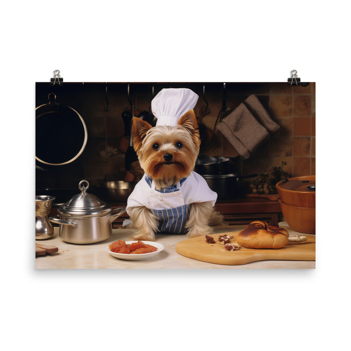 Yorkshire Terrier Chef Photo paper poster - PosterfyAI.com