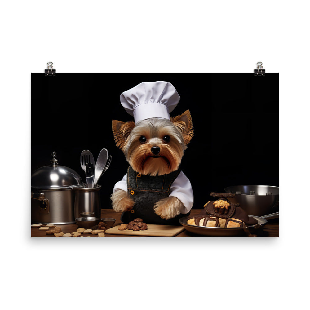 Yorkshire Terrier Chef Photo paper poster - PosterfyAI.com