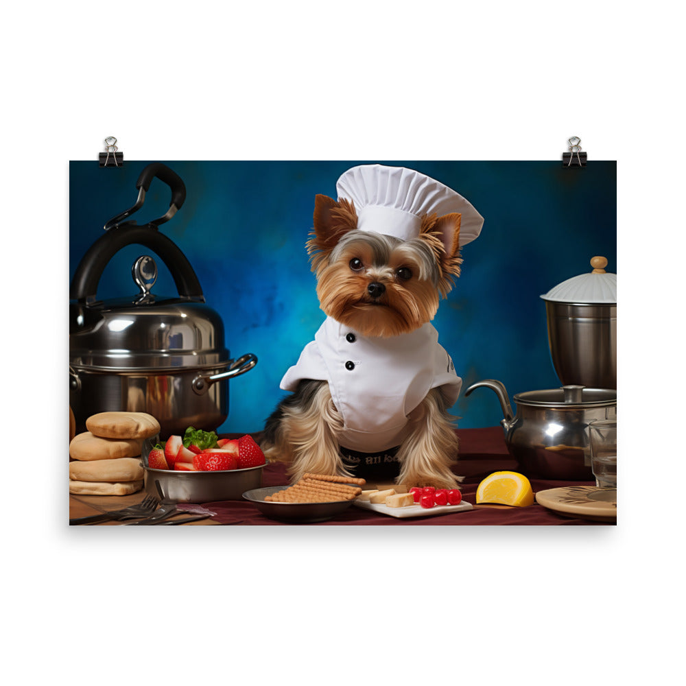 Yorkshire Terrier Chef Photo paper poster - PosterfyAI.com