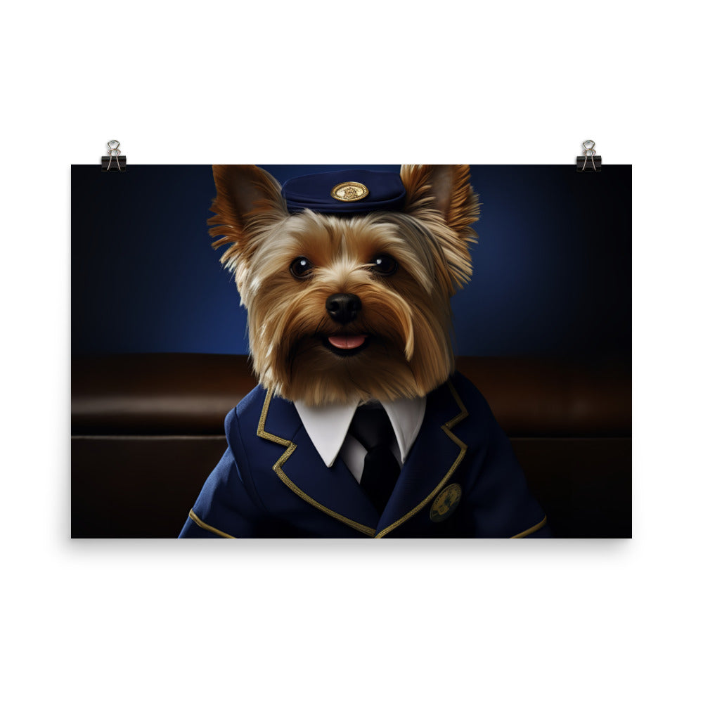 Yorkshire Terrier Cabin Crew Photo paper poster - PosterfyAI.com