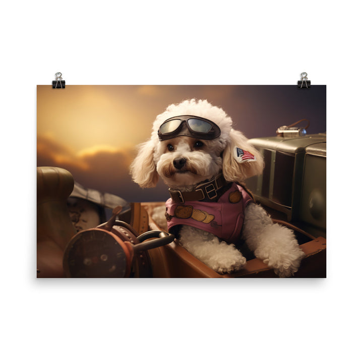 Poodle Pilot Photo paper poster - PosterfyAI.com