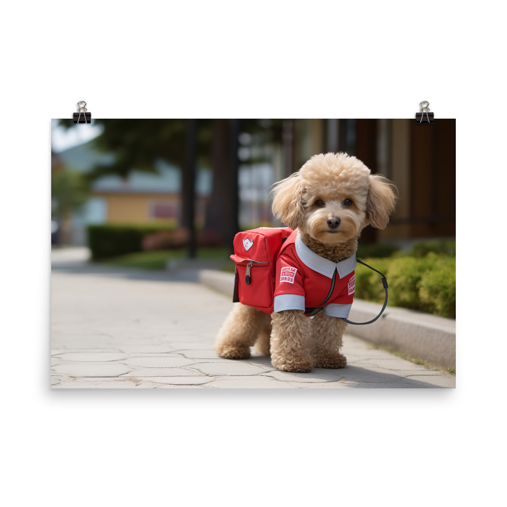 Poodle Mail Carrier Photo paper poster - PosterfyAI.com