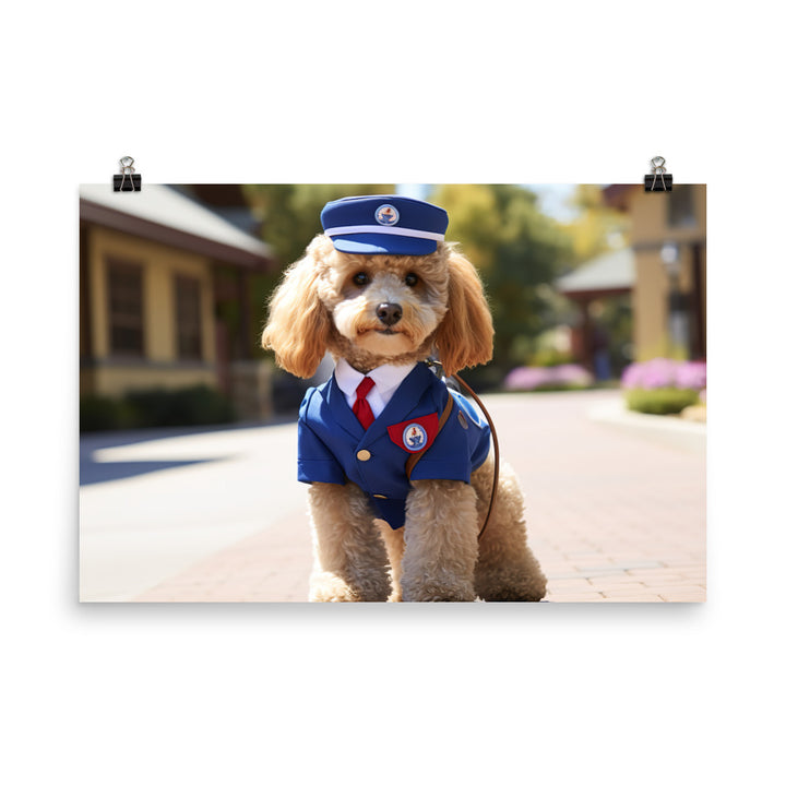 Poodle Mail Carrier Photo paper poster - PosterfyAI.com