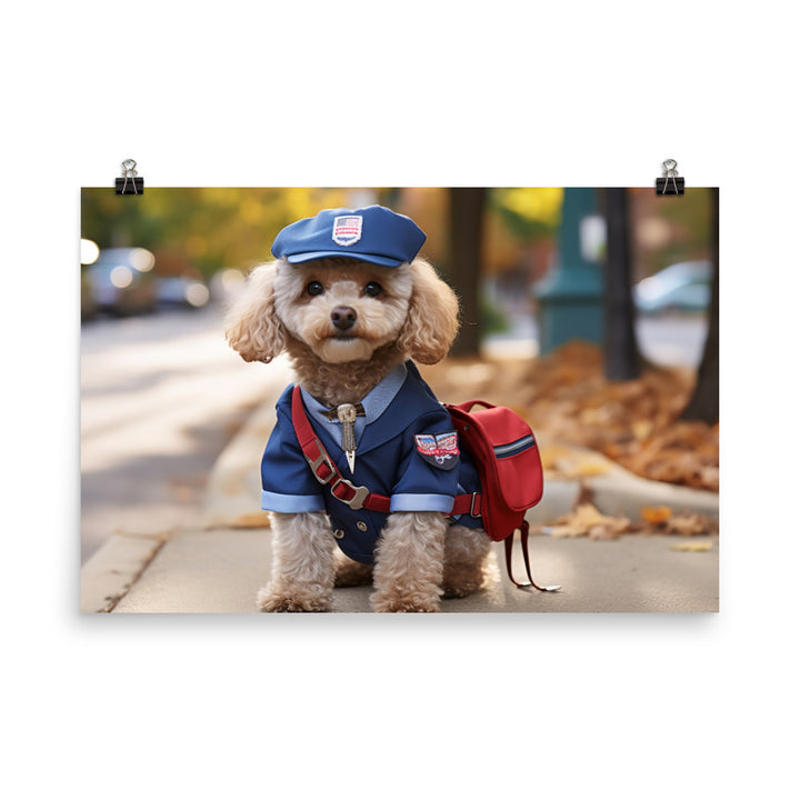 Poodle Mail Carrier Photo paper poster - PosterfyAI.com