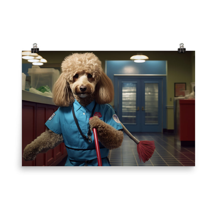 Poodle Janitor Photo paper poster - PosterfyAI.com