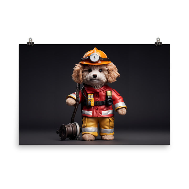 Poodle Firefighter Photo paper poster - PosterfyAI.com