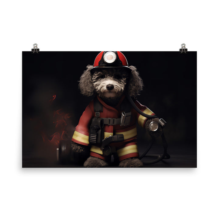 Poodle Firefighter Photo paper poster - PosterfyAI.com