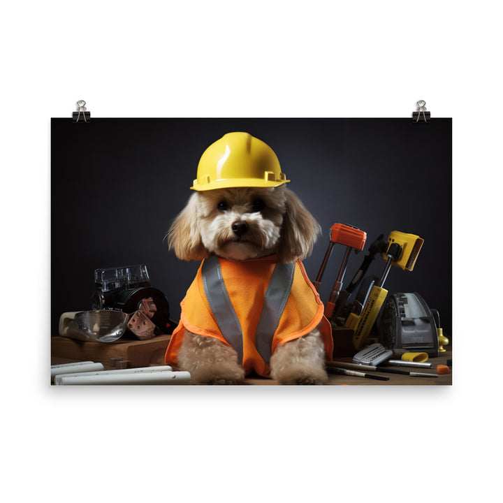 Poodle Contractor Photo paper poster - PosterfyAI.com