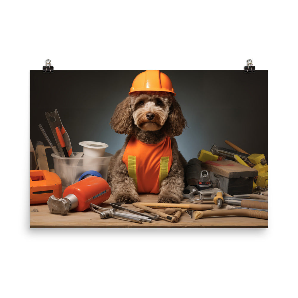 Poodle Contractor Photo paper poster - PosterfyAI.com