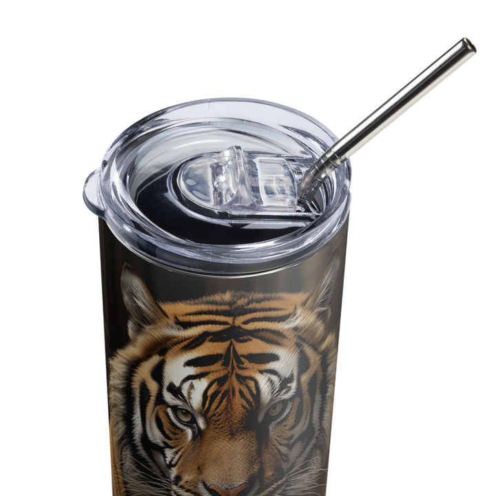 Tiger Scholar Amidst Books Tumbler